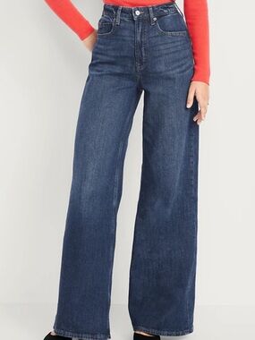 Old Navy Womens Extra High-Rise Super Wide Leg  color Perfect Dark NWOT 12 Tall